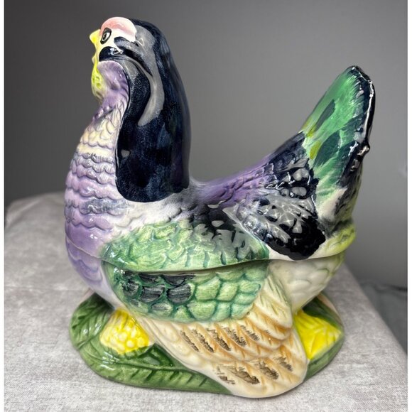 Turkey Gravy Boat with Lid & Spoon Ceramic Vintage - Picture 9 of 16